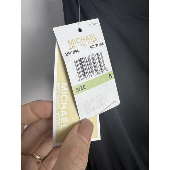 Michael Kors Logo Ring Halter Blouson One Piece Swimsuit NWT Size 8 - Picture 6 of 6